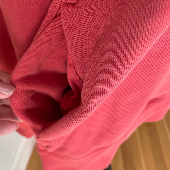 100% Cotton Uniqlo ♥️Red♥️ Oversized Hoodie Sweatshirt Hooded With Hand Pockets - Picture 7 of 16
